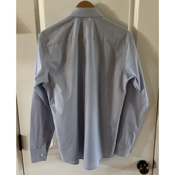 Eton‎ Dress Shirt Slim Blue Long Sleeve Button Up Micro Check Preppy Mens Large - Picture 4 of 12
